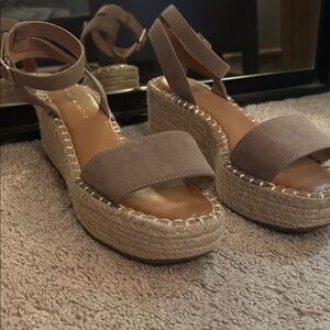 Kelly & Katie Brown Espadrille Wedge Sandals